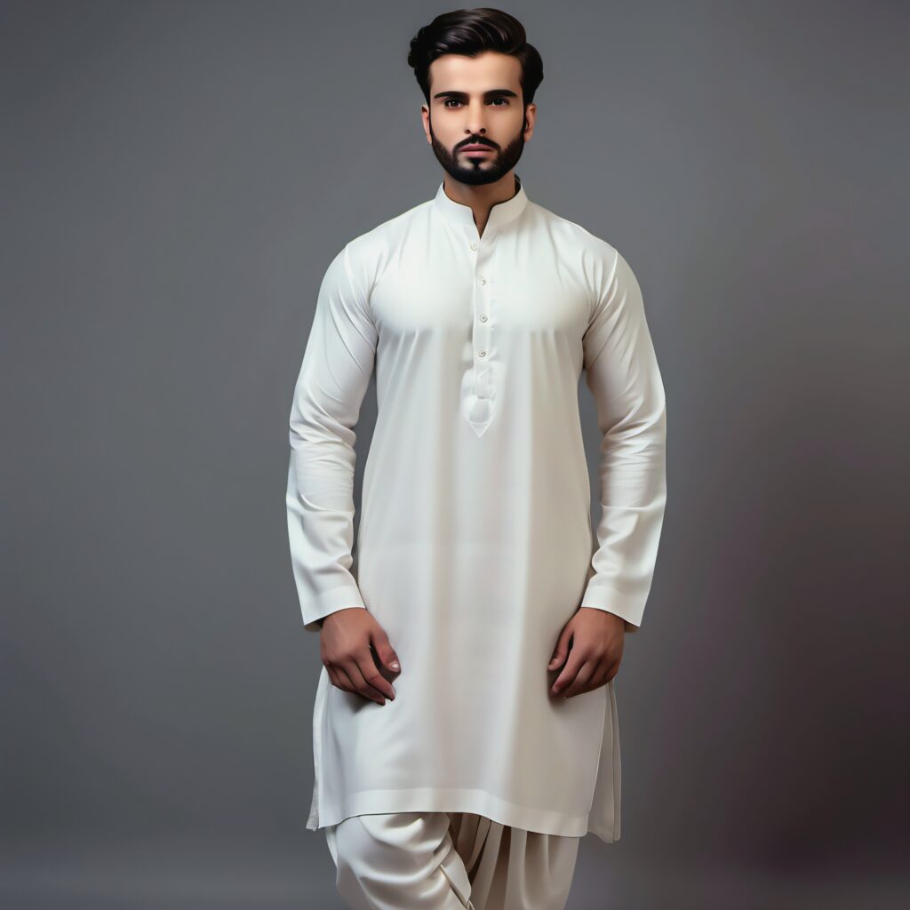 Ahmad Iqbal Unstitch Boski Off White Gents Clothing
