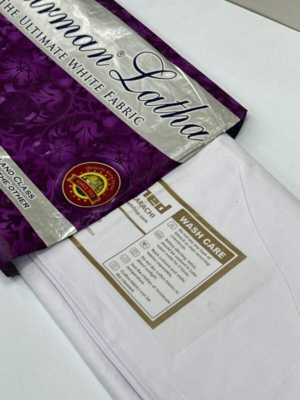 Ahmad Iqbal Cloth House White Unstitch Gents Chairman Latha