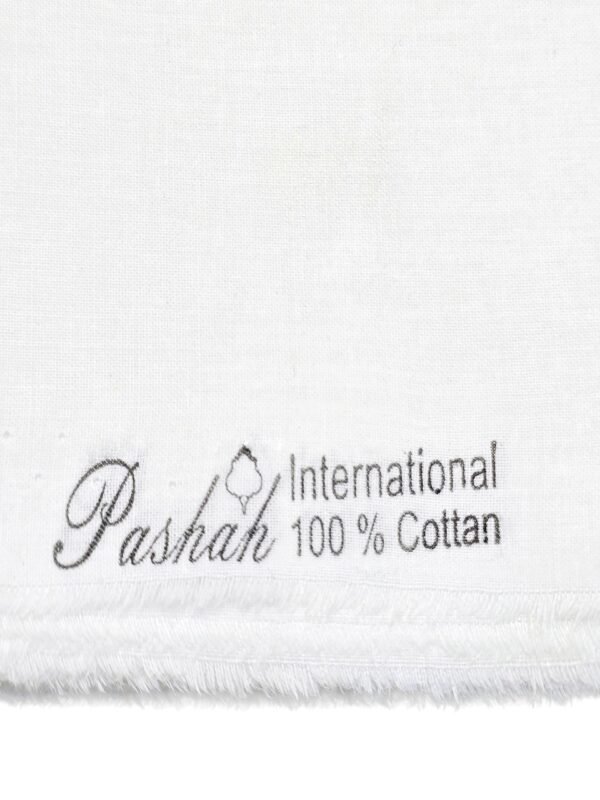 Ahmad Iqbal Unstitch White Pasha Latha Gents Clothing