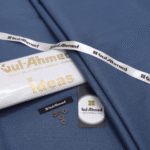 Gul Ahmad Cotton unstitched grey blue fabric 4.5 meters, Faisalabad Pakistan
