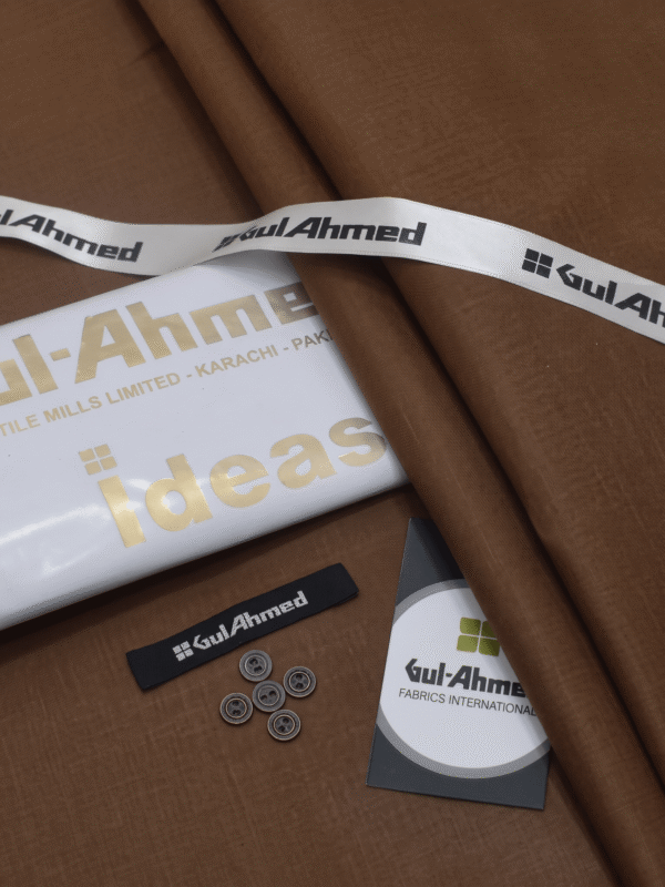 Gul Ahmad Cotton unstitched brown fabric 4.5 meters, Faisalabad Pakistan