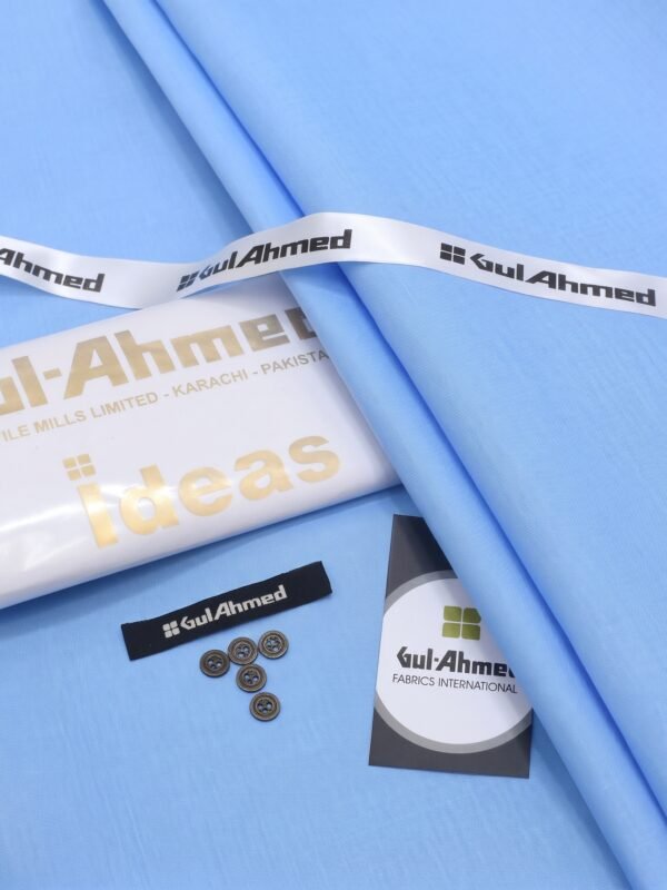 Gul Ahmad Cotton unstitched sky blue fabric 4.5 meters, Faisalabad Pakistan